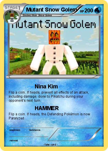 Pokemon Mutant Snow Golem