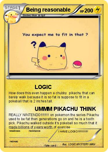 Pokemon Being reasonable