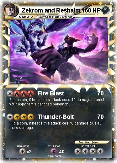 Pokemon Zekrom and Reshaim