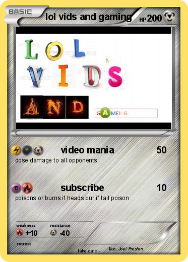 Pokemon lol vids and gaming