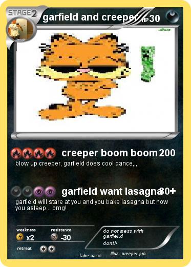 Pokemon garfield and creeper