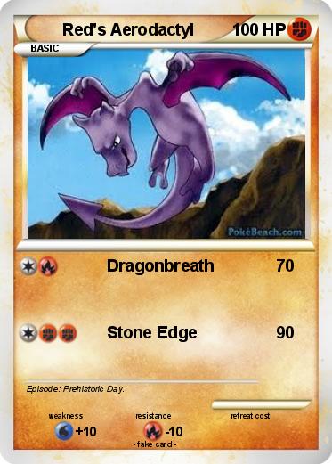 Koge Svin Feasibility Pokémon Red s Aerodactyl - Dragonbreath - My Pokemon Card