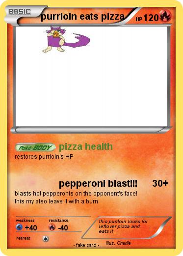 Pokemon purrloin eats pizza