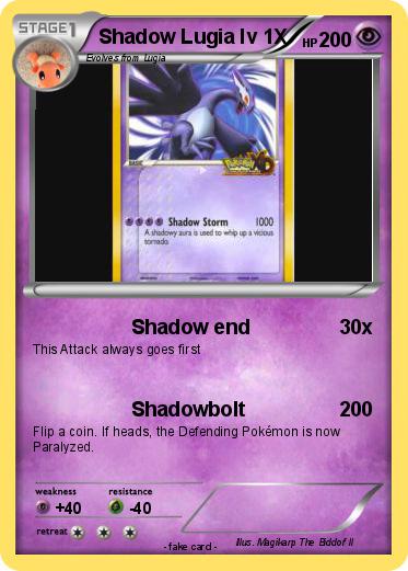Pokemon Shadow Lugia lv 1X