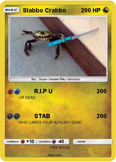 Pokemon Stabbo Crabbo