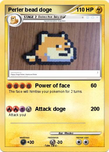 Pokemon Perler bead doge