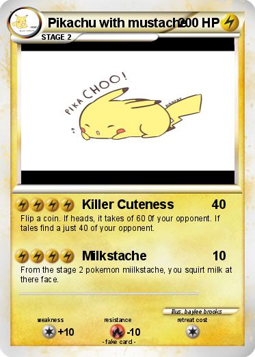 Pokemon Pikachu with mustache