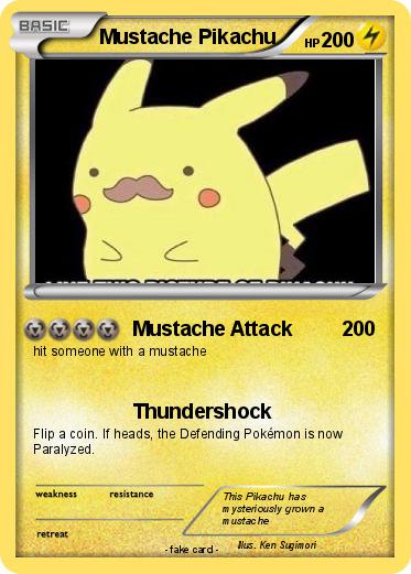 Pokemon Mustache Pikachu
