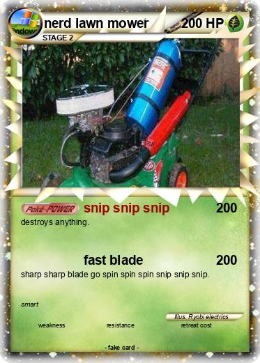 Pokemon nerd lawn mower