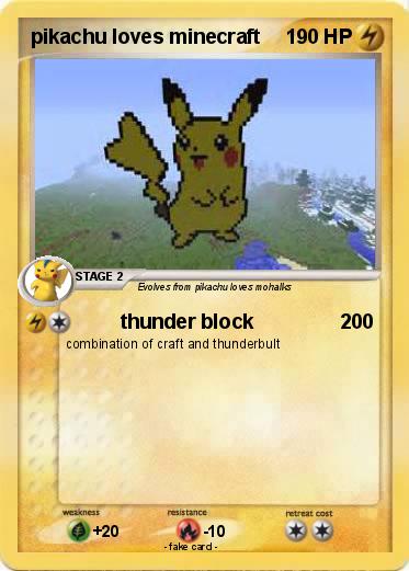 Pokemon pikachu loves minecraft