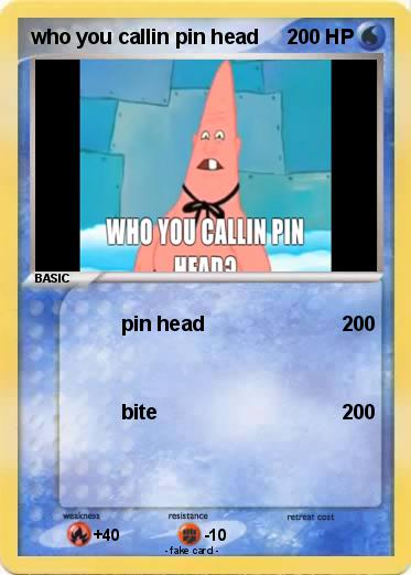 Pokemon who you callin pin head