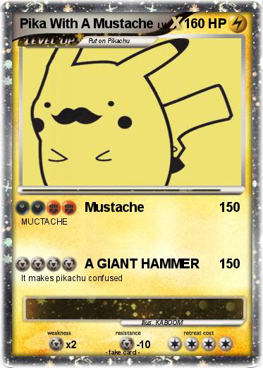 Pokemon Pika With A Mustache