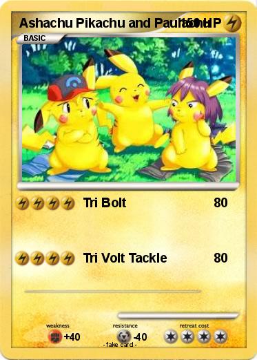 Pokemon Ashachu Pikachu and Paulachu