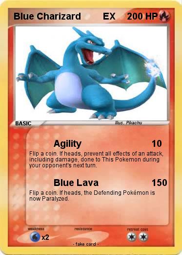 Pokemon Blue Charizard         EX