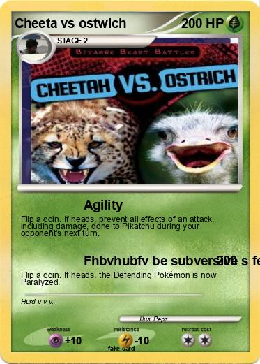 Pokemon Cheeta vs ostwich