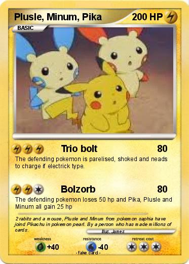 Pokemon Plusle, Minum, Pika