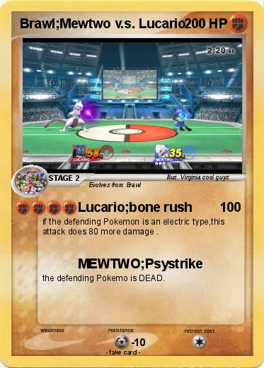 Pokemon Brawl;Mewtwo v.s. Lucario
