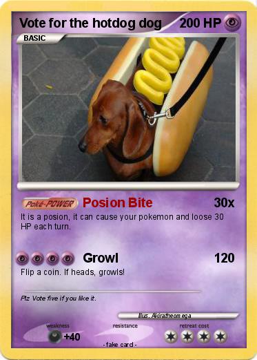 Pokemon Vote for the hotdog dog