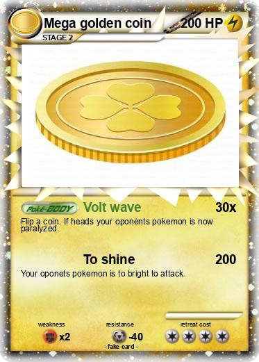 Pokemon Mega golden coin