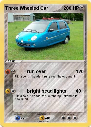 Pokemon Three Wheeled Car