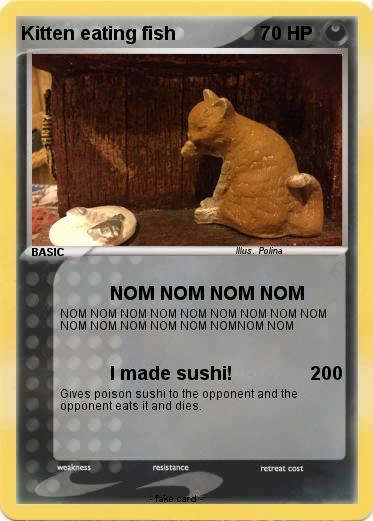 Pokemon Kitten eating fish