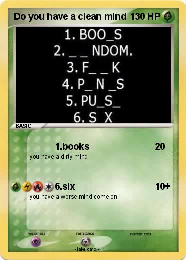 Pokemon Do you have a clean mind