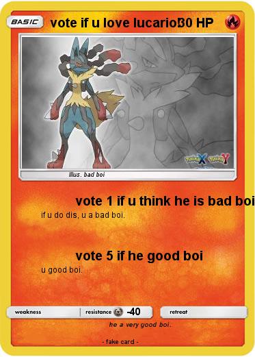 Pokemon vote if u love lucario!