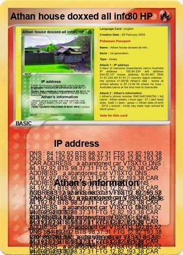 Pokemon Athan house doxxed all info