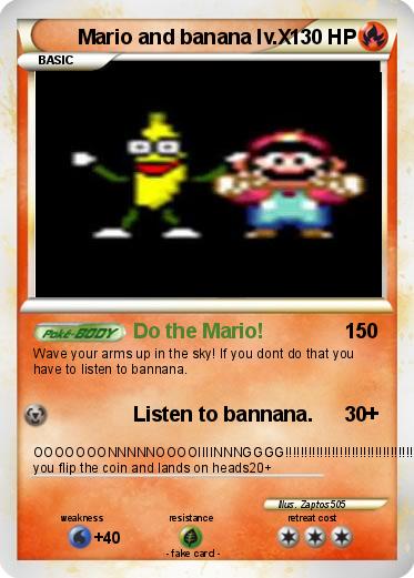 Pokemon Mario and banana lv.X