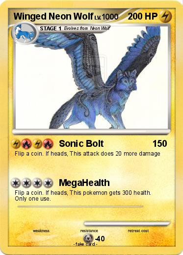 Pokemon Winged Neon Wolf