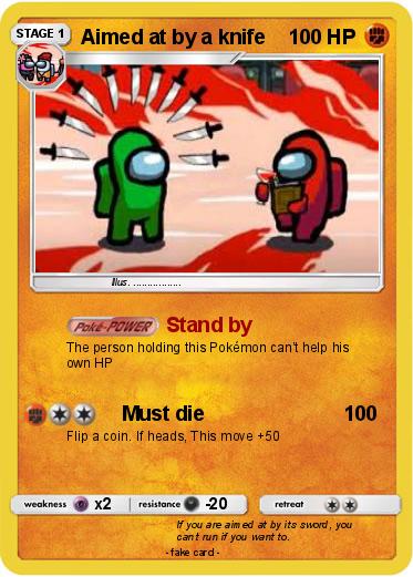 Pokemon Aimed at by a knife