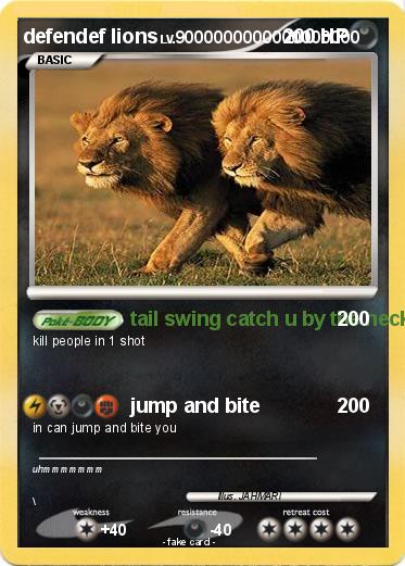 Pokemon defendef lions