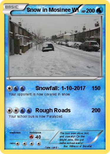 Pokemon Snow in Mosinee WI