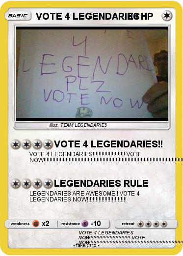 Pokemon VOTE 4 LEGENDARIES