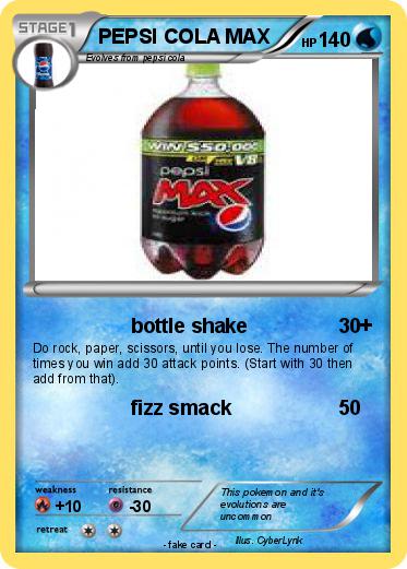 Pokemon PEPSI COLA MAX