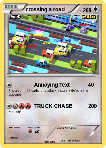 Pokemon crossing a road