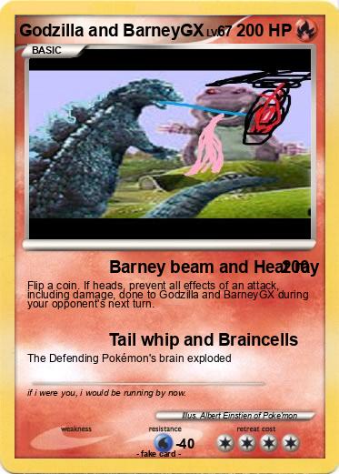 Pokemon Godzilla and BarneyGX