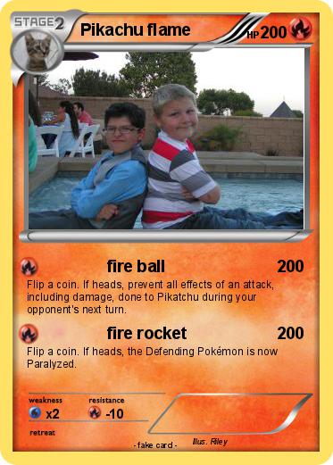 Pokemon Pikachu flame
