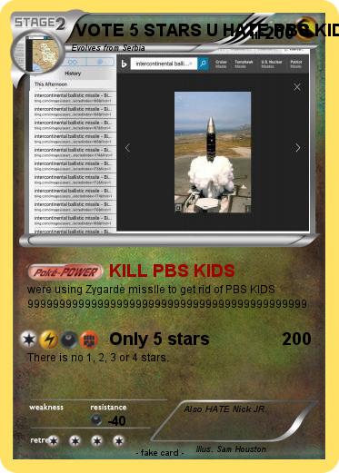 Pokemon VOTE 5 STARS U HATE PBS KIDS