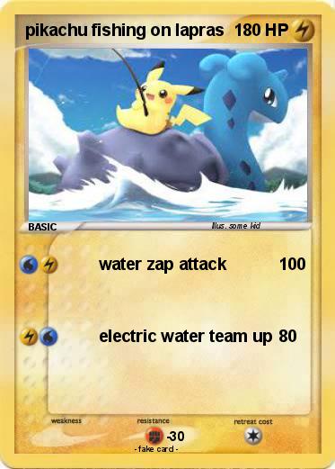 Pokemon pikachu fishing on lapras
