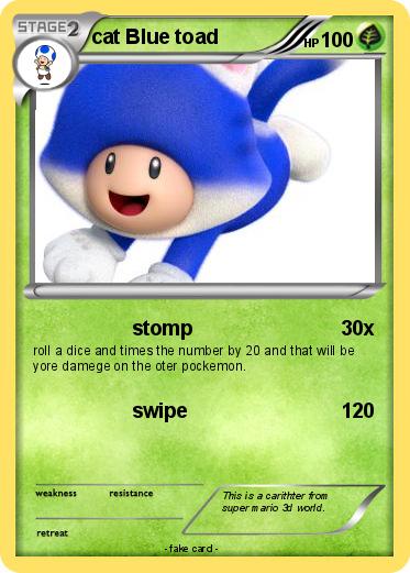 Pokemon cat Blue toad