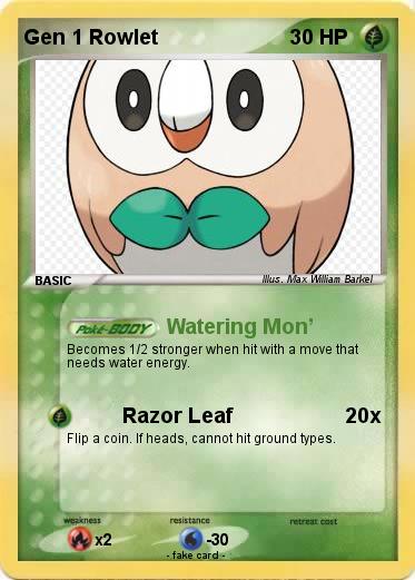 Pokemon Gen 1 Rowlet