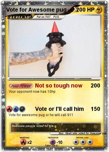 Pokemon Vote for Awesome pug