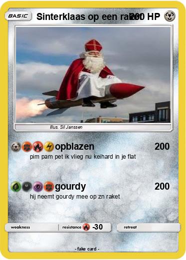 Pokemon Sinterklaas op een raket