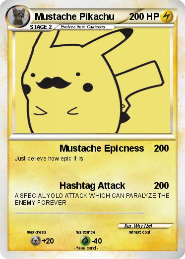 Pokemon Mustache Pikachu