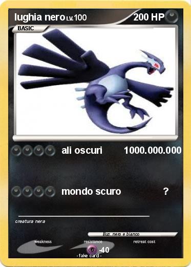 Pokemon lughia nero