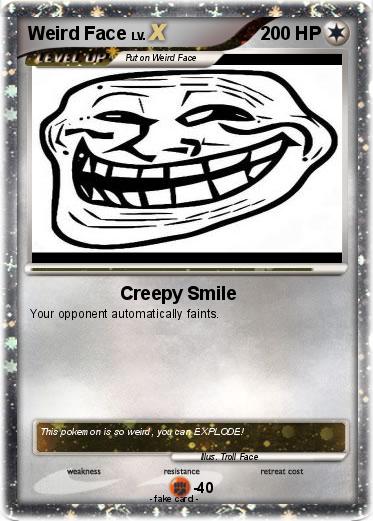 Creepy happy troll face | Greeting Card