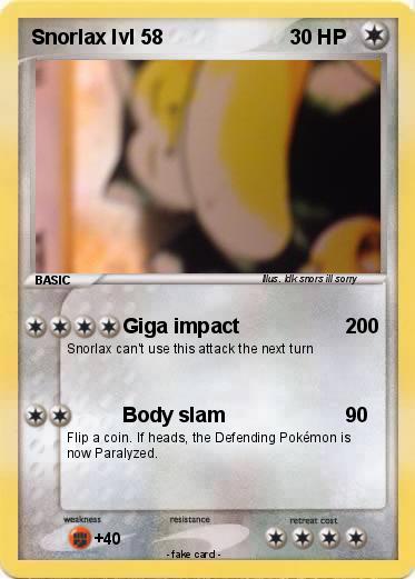 Pokemon Snorlax lvl 58