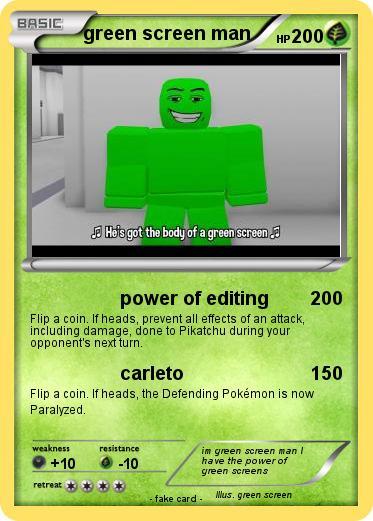 Pokemon green screen man