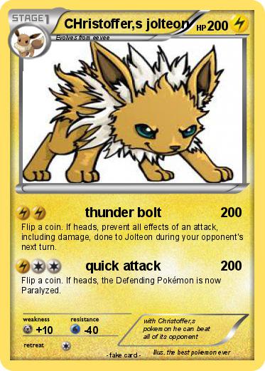 Pokemon CHristoffer,s jolteon